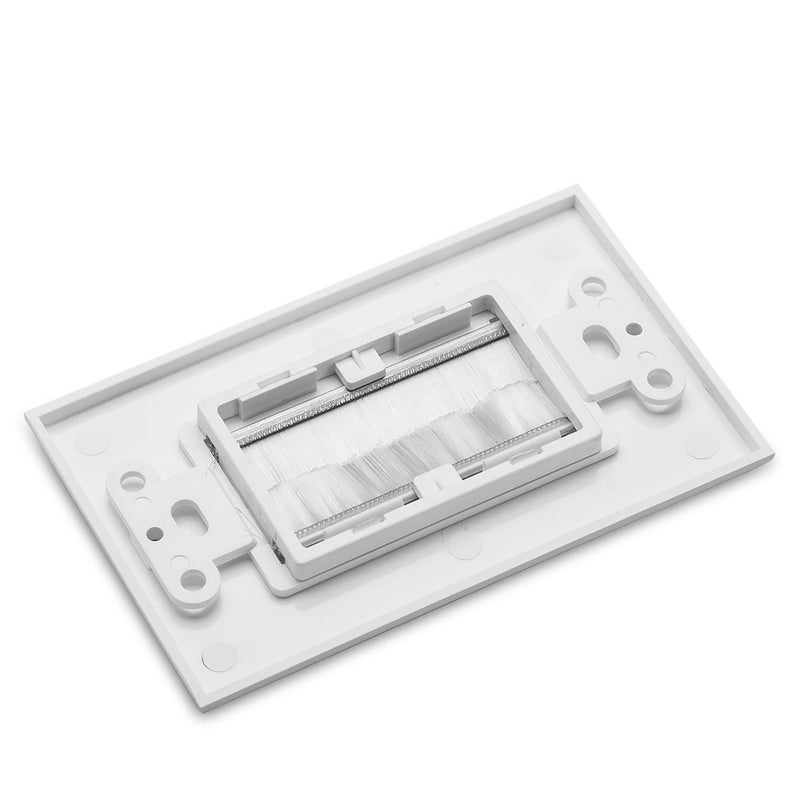 TENINYU 1-Gang Wall Plate (2 Pack), Brush Style Opening Passthrough Low Voltage Cable Plate in-Wall Installation for Speaker Wires, Coaxial Cables, HDMI Cables, or Network/Phone Cables(2 Pack) - Image 4
